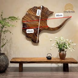 Tranh Gỗ Treo Tường Lá Ngân Hạnh Gỗ Me Tây Nguyên Tấm, Tranh Gỗ Nghệ Thuật Trang Trí Nhà Cửa, Tài Lộc May Mắn 2