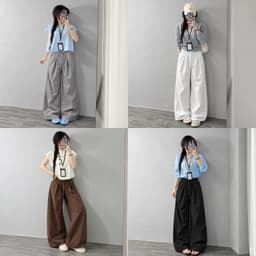 Quần Kaki Xếp Ly Ống Suông Rộng Cạp Chun Nam Nữ Unisex Đi Học Đi Làm ZUSBU M12 7