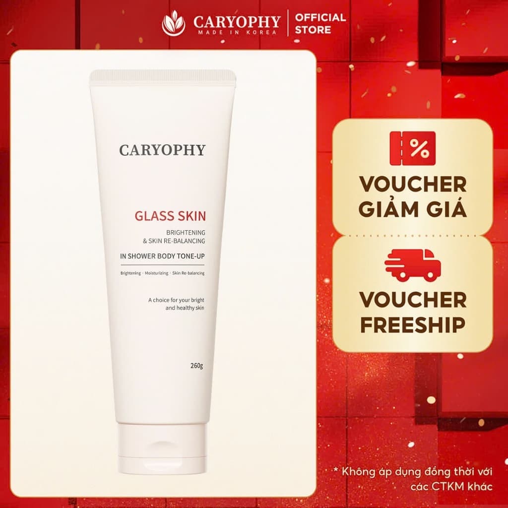 Kem dưỡng thể CARYOPHY 260g (CARYOPHY Glass Skin In Shower Body Tone-Up Cream)