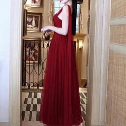 Đầm Dài Nữ Dự Tiệc Cúp Ngực Ôm Eo Dáng Xòe Phối Tà Voan Dài Tiểu Thư Sang Chảnh Đi Cưới 9