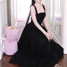Đầm Dài Nữ Dự Tiệc Cúp Ngực Ôm Eo Dáng Xòe Phối Tà Voan Dài Tiểu Thư Sang Chảnh Đi Cưới 6