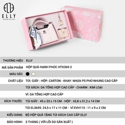 [QUÀ TẶNG 20/10] Hộp quà tặng ELLY HTX369-2 túi xách ví charm cao cấp thời trang tặng mẹ, vợ, người yêu, cô giáo 2