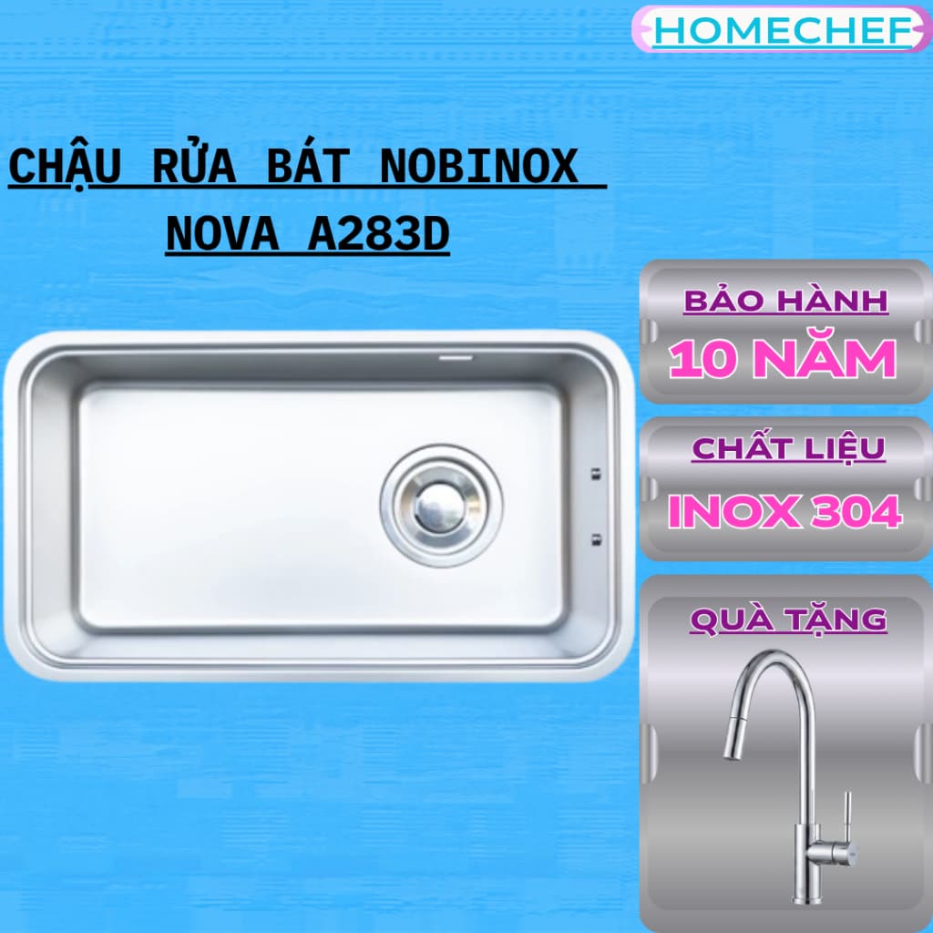 CHẬU RỬA BÁT 1 HỐ NOBINOX NOVA A283D