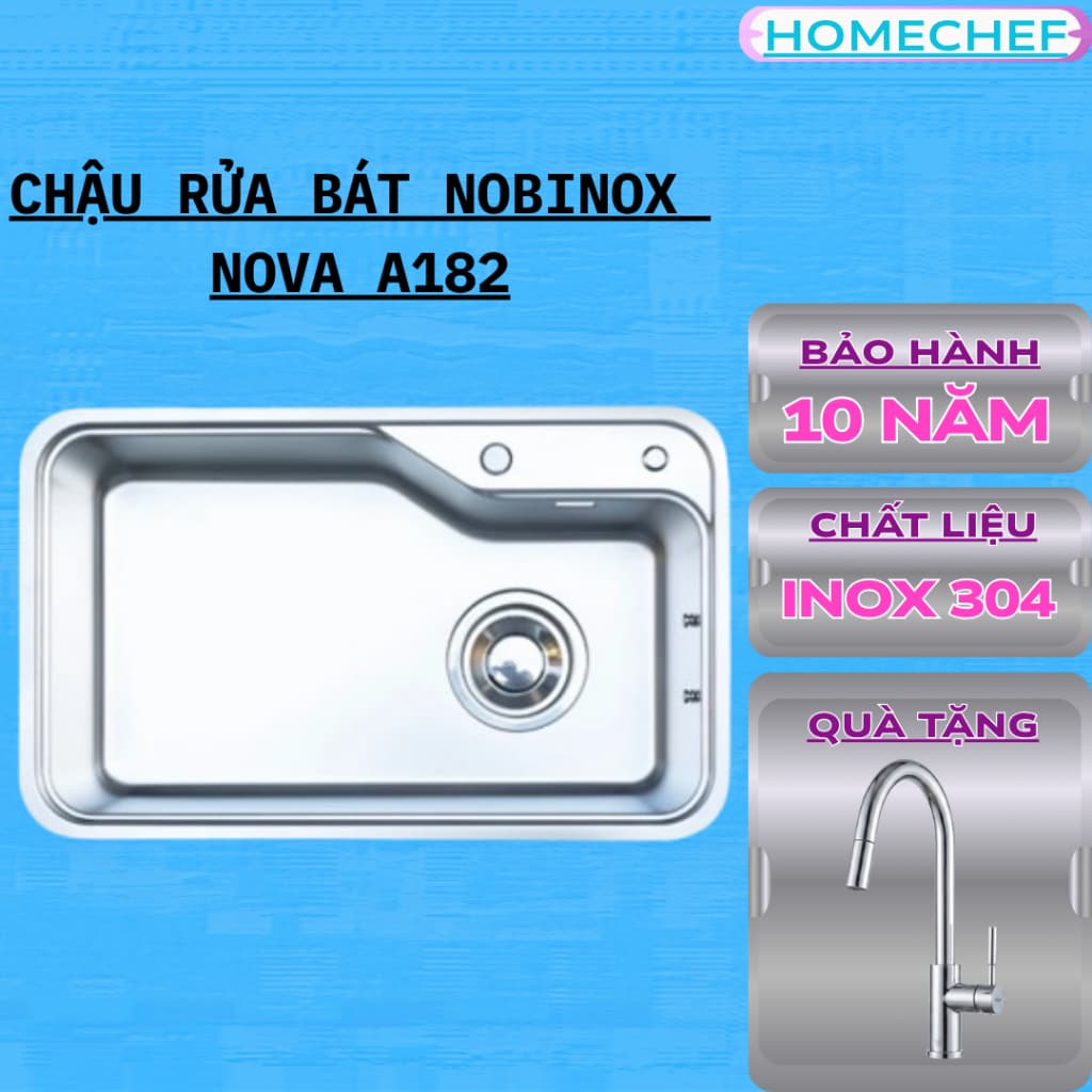 CHẬU RỬA BÁT 1 HỐ NOBINOX NOVA A182