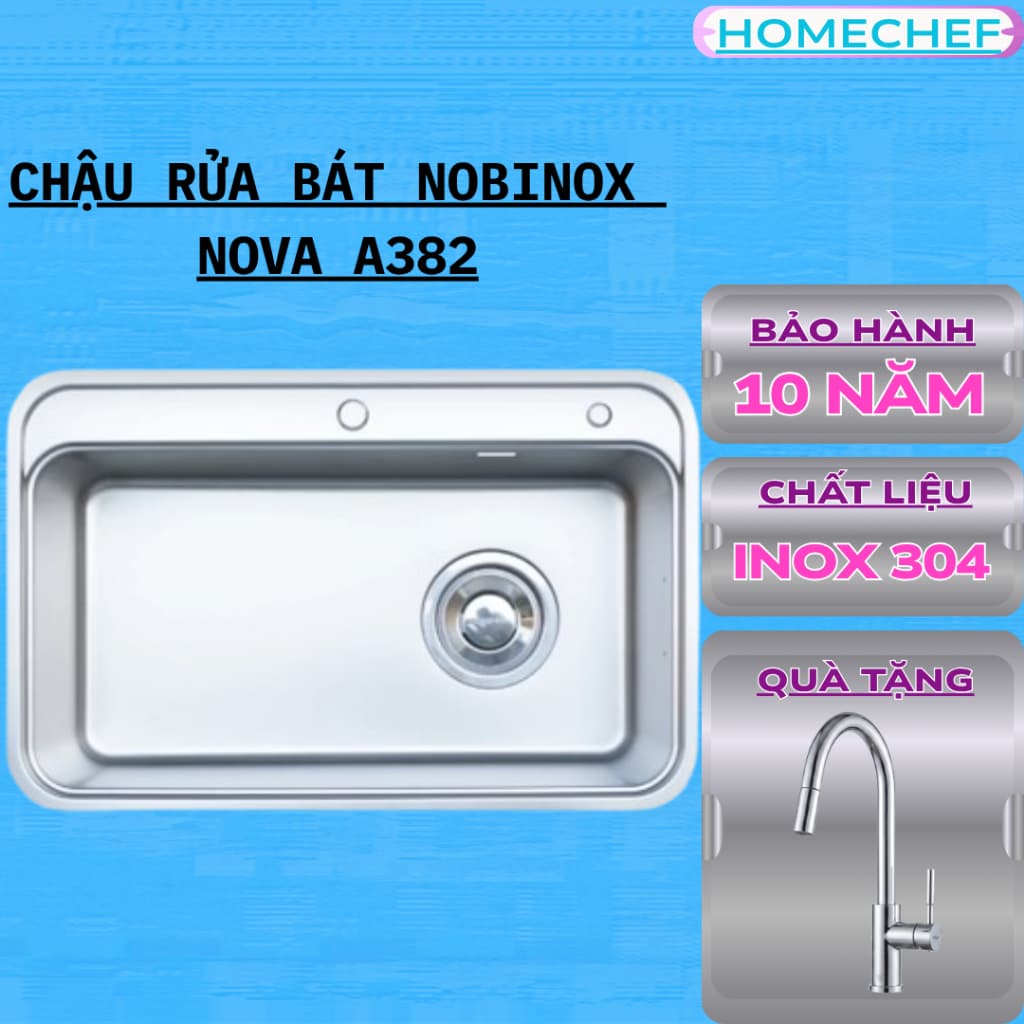 CHẬU RỬA BÁT 1 HỐ NOBINOX NOVA A382