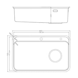 CHẬU RỬA BÁT 1 HỐ NOBINOX NOVA A382 5
