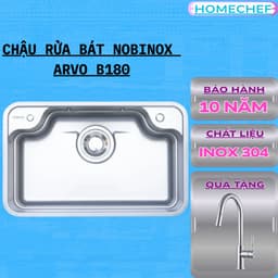 CHẬU RỬA BÁT 1 HỐ NOBINOX ARVO B180 1