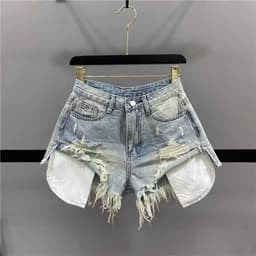 Quần Short Jean Nữ Lộ Lòi Túi Lai Gấp ,Quần đùi nữ lòi túi chất jean cotton mềm mịn 9