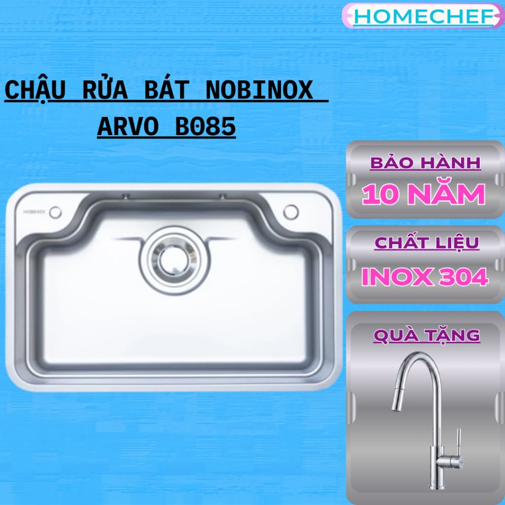 CHẬU RỬA BÁT 1 HỐ NOBINOX ARVO B085
