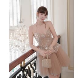 Trân Ali ĐẦM REN LƯỚI KIM SA KÈM CHARM ĐÁ THỜI TRANG THIẾT KẾ 4
