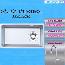 CHẬU RỬA BÁT 1 HỐ NOBINOX ARVO V676 1