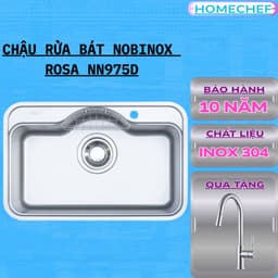 CHẬU RỬA BÁT 1 HỐ NOBINOX ROSA NN975D 1