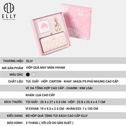 [QUÀ TẶNG 20/10] Hộp quà tặng ELLY HVH68 ví nữ khăn lụa charm thời trang cao cấp quà tặng mẹ, vợ, người yêu, cô giáo 2