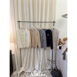 𝟏𝟒𝐚𝐦.𝐬𝐭𝐮𝐝𝐢𝐨 | Áo Khoác Cardigan Len Cổ Tròn Dệt Kim Dài Tay Thêu Trái Tim Cài Cúc Hàn Quốc 8