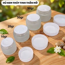 (SỈ 10/20 CÁI ) Hũ Chiết Mỹ Phẩm Thủy Tinh Mờ 5GR 10GR 20GR 30GR 50GR- Hủ Kem Chiết Mĩ Phẩm Nhỏ Mini Nhập Khẩu Giá Rẻ 3