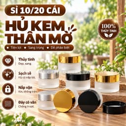 (SỈ 10/20 CÁI ) Hũ Chiết Mỹ Phẩm Thủy Tinh Mờ 5GR 10GR 20GR 30GR 50GR- Hủ Kem Chiết Mĩ Phẩm Nhỏ Mini Nhập Khẩu Giá Rẻ 1