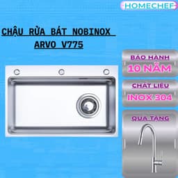 CHẬU RỬA BÁT 1 HỐ NOBINOX ARVO V775 1
