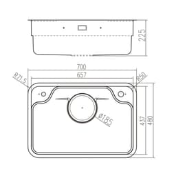 CHẬU RỬA BÁT 1 HỐ NOBINOX LIKEN 770D 8