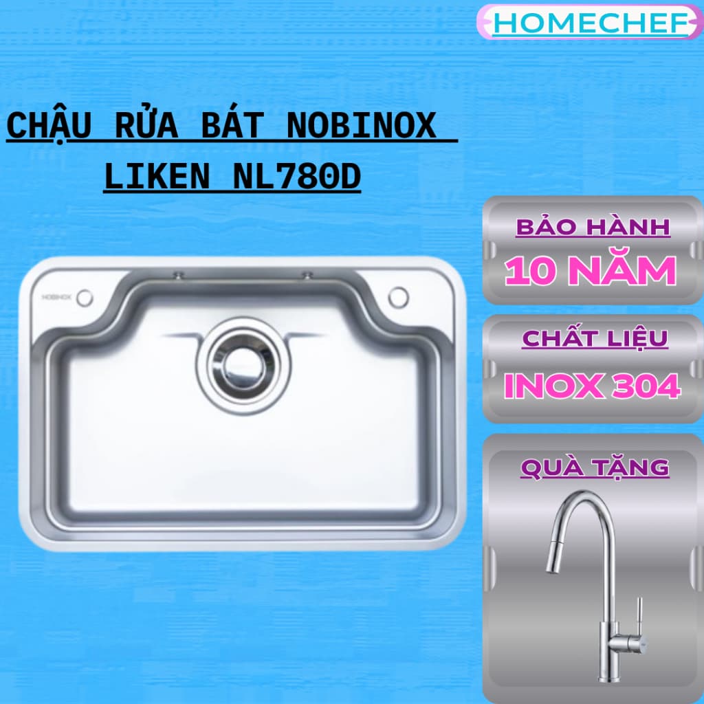 CHẬU RỬA BÁT 1 HỐ NOBINOX LIKEN NL780