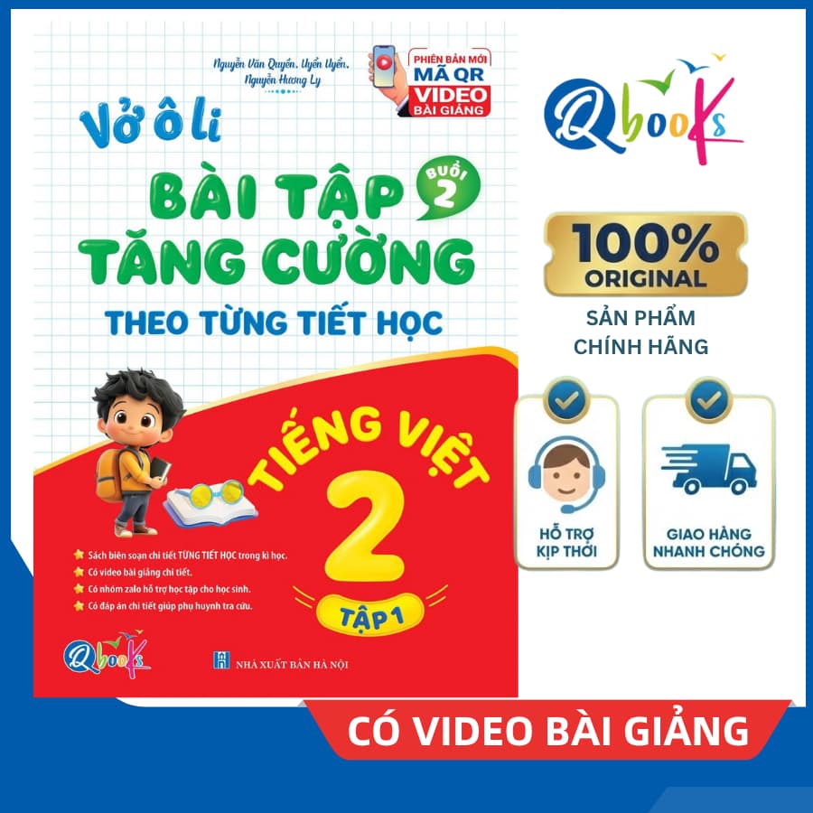 Sách - Vở Ô Li Bài Tập Tăng Cường Tiếng Việt 2 Tập 1 (Buổi 2) - Kèm Mã QR Video Bài Giảng và Đáp Án - Qbooks