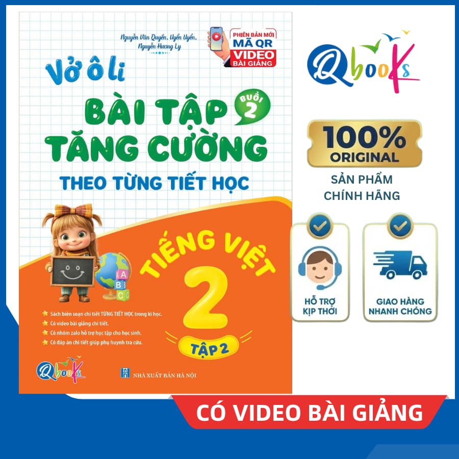Sách - Vở Ô Li Bài Tập Tăng Cường Tiếng Việt 2 Tập 2 (Buổi 2) - Kèm Mã QR Video Bài Giảng và Đáp Án - Qbooks
