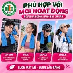 Khăn Lạnh Thể Thao, Cool Towel Tập Gym, Yoga Đa Năng Thấm Hút Mồ Hôi Tốt, Làm Mát Tức Thì. 2