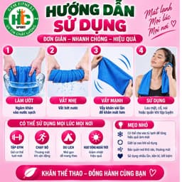 Khăn Lạnh Thể Thao, Cool Towel Tập Gym, Yoga Đa Năng Thấm Hút Mồ Hôi Tốt, Làm Mát Tức Thì. 6