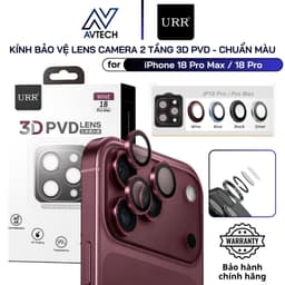 Kính Bảo Vệ Lens Camera URR iPhone 18 Pro Max / 18 Pro, 3D PVD AR 2 Tầng, Chống Phản Quang, Viền PVD Cao Cấp 1