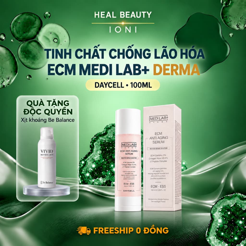 Tinh Chất Chống Lão Hóa Ma Trận Ngoại Bào ECM MEDI LAB DERMA DayCell 100ml - Hỗ Trợ Tăng Đàn Hồi Da, Dưỡng Trắng