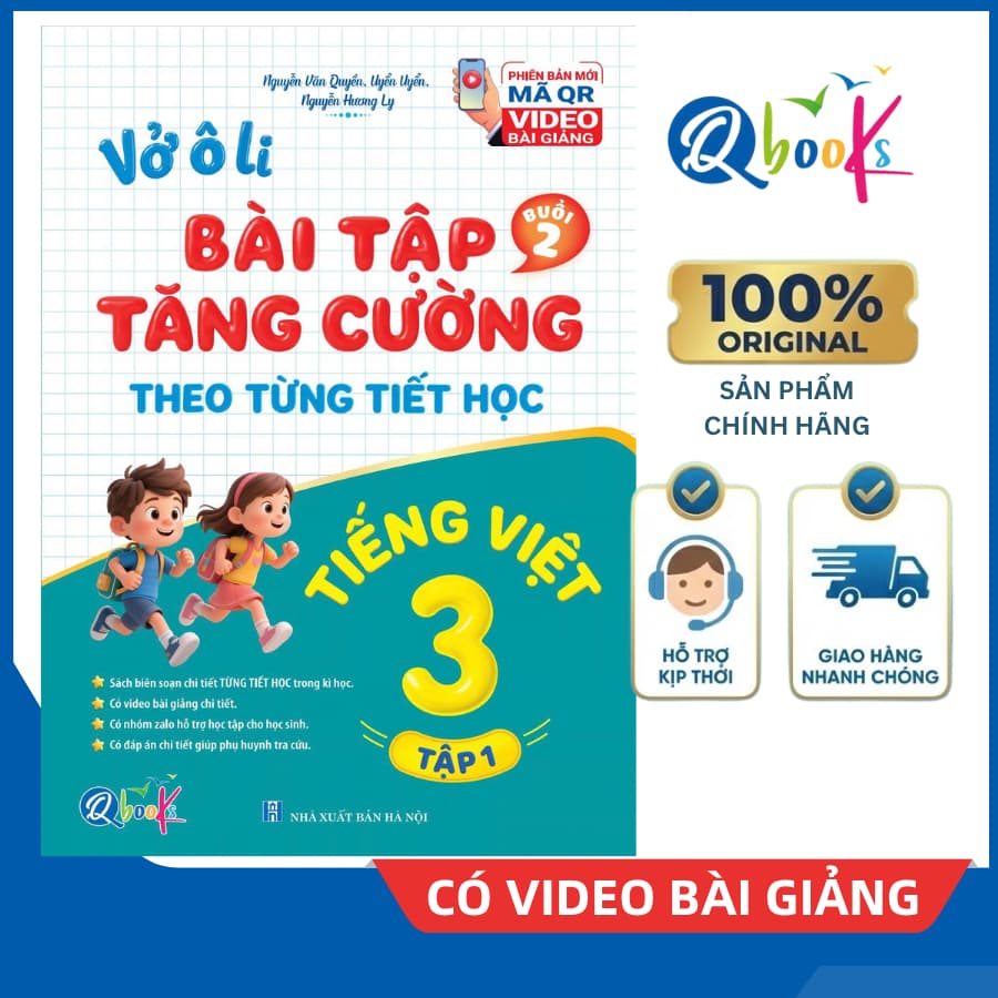 Sách - Vở Ô Li Bài Tập Tăng Cường Tiếng Việt 3 Tập 1 (Buổi 2) - Kèm Mã QR Video Bài Giảng và Đáp Án - Qbooks