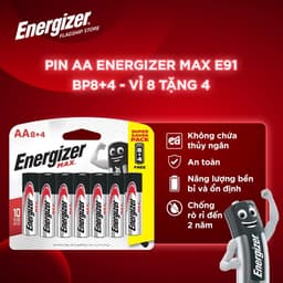 Combo 2 Vĩ Pin AA Energizer E91 BP8+4 (12 Viên) Siêu Bền - Hàng Chính Hãng 1