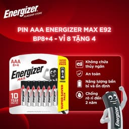 Combo 2 Vĩ Pin AAA Energizer E92 BP8+4 (12 Viên) Siêu Bền - Hàng Chính Hãng 1