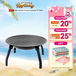 BẾP NƯỚNG BBQ THAN GẤP GỌN – BẾP NƯỚNG DÃ NGOẠI 55×55CM KÈM VỈ VÀ PHỤ KIỆN 1