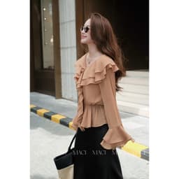 Áo Bèo Tầng Dài Tay Bo Chun Eo Chất Chiffon Hàn Mềm Rủ MACI MCAADNA0413 Thời Trang Nữ Thiết Kế 6