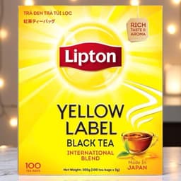 Combo 5 Hộp Trà Lipton Túi Lọc Nhãn Vàng 100 gói 2g - Hộp Trà Đen Hàng Chính Hãng 2