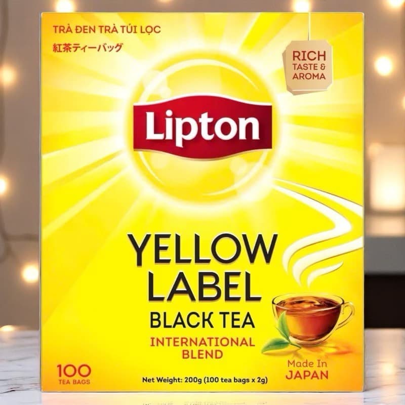 Combo 3 Hộp Trà Lipton Túi Lọc Nhãn Vàng 100 gói 2g - Hộp Trà Đen Hàng Chính Hãng