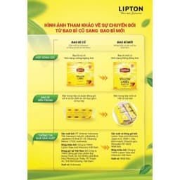 Combo 5 Hộp Trà Lipton Túi Lọc Nhãn Vàng 100 gói 2g - Hộp Trà Đen Hàng Chính Hãng 5