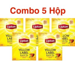 Combo 5 Hộp Trà Lipton Túi Lọc Nhãn Vàng 100 gói 2g - Hộp Trà Đen Hàng Chính Hãng 1