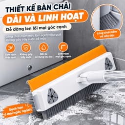 Cây Chà Sàn 3 Trong 1 Xoay 180 Độ Inox HUTO Chổi Cọ Sàn Gạt Nước Nhà Tắm Đa Năng 5