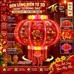 Đèn Lồng Cầu Điện Xoay 360 Độ Kèm Đèn Led Trang Trí Nhà Cửa Đón Tết Chúc Mừng Năm Mới 1