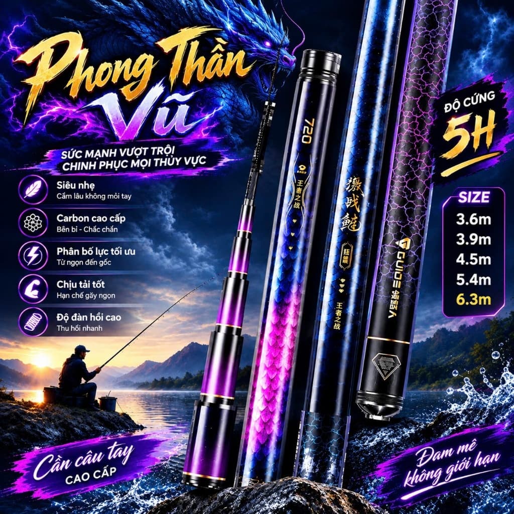 Guide Phong Thần Vũ 5H Phân Bố Lực 28i Tặng Kèm Ngọn Phụ.