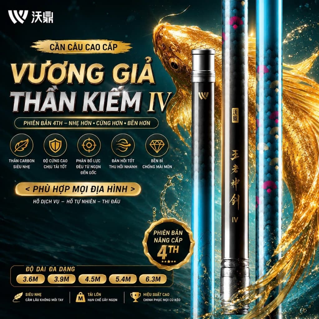 Wooding  Vương Giả Thần Kiếm 5H Phân Bố Lực 28i Tặng Kèm Ngọn Phụ.