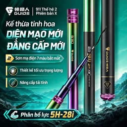 Guide Cần câu đài 911 5H-6H   Thế hệ 2 cần câu carbon siêu nhẹ tải cá 10-15KG 1