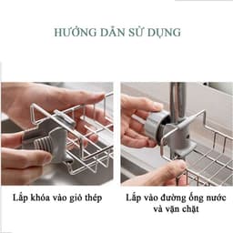 COMBO 3 Kệ Để Đồ Rửa Chén Cạnh Vòi - Kệ Treo Cạnh Vòi Có Khay Hứng Nước Chống Đọng Nước 4