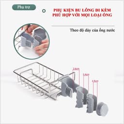 COMBO 3 Kệ Để Đồ Rửa Chén Cạnh Vòi - Kệ Treo Cạnh Vòi Có Khay Hứng Nước Chống Đọng Nước 6