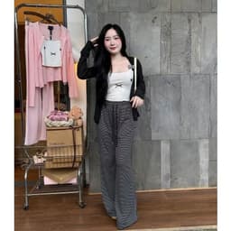 Set bộ 3 món thun kèm khoác mèo xinh xắn mix quần loe 5