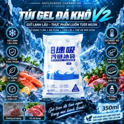 Túi gel đá khô V2 giữ lạnh lâu, sử dụng 1 lần, dùng để làm lạnh thực phẩm,đóng gói cá cảnh giao hàng 1