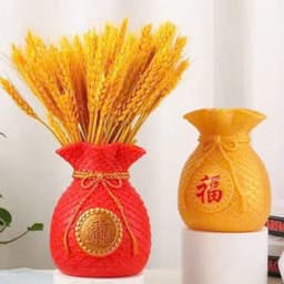 séc bình kèm hoa hình túi tiền chiêu tài lộc 8