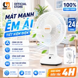 Quạt bàn mini, quạt để bàn B102 senko nhỏ gọn cắm điện công xuất 28W 2 cấp độ gió chính hãng 1