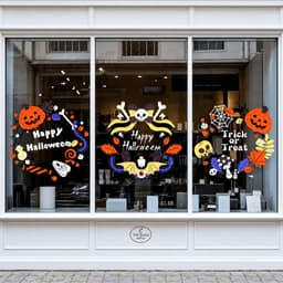 [Hỏa Tốc] Sticker Halloween Dán Kính Trang Trí Cửa Kính DC18 - Decal Mèo Bí Ngô Ma Quái Cho Quán Cafe, Cửa Hàng, Lễ Hội 2